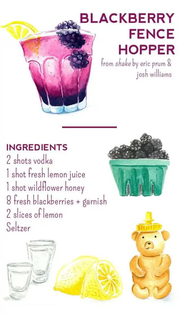 Recipe for blackberry fence hopper cocktail