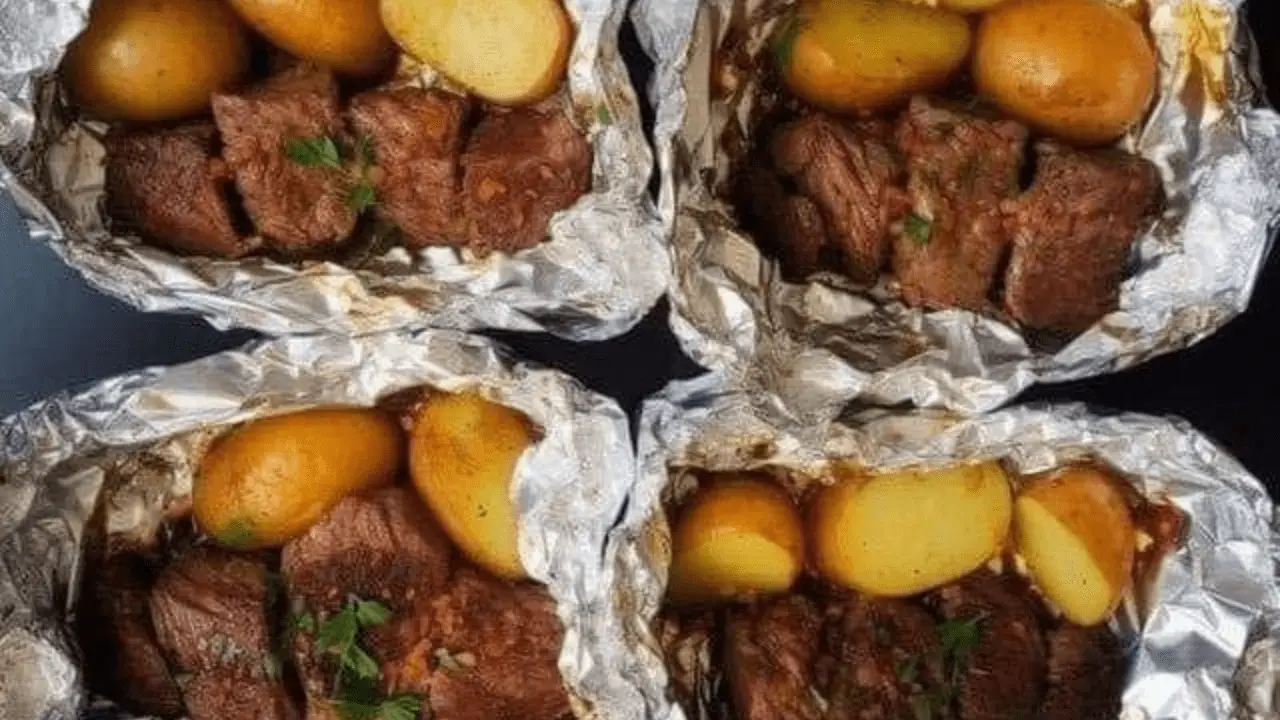 Garlic Steak & Potato Foil Packets Recipe