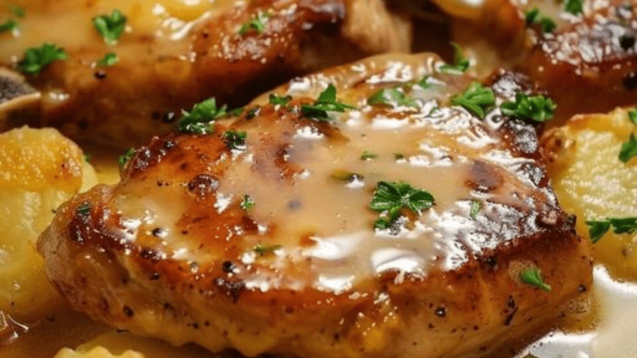 Pork Chops with Scalloped Potatoes Recipe